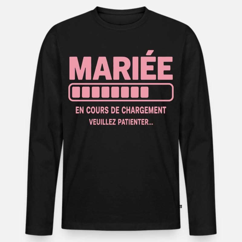 Braut lädt Humor Junggesellenabschied - Männer Premium Bio Langarmshirt - Schwarz