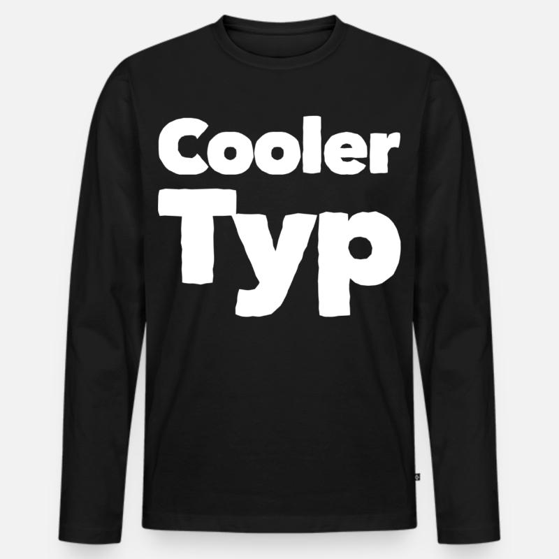 COOLER TYP - Männer Premium Bio Langarmshirt - Schwarz