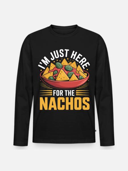 Tortilla Taco Nachos mexicains - T-shirt manches longues Premium bio Homme - noir