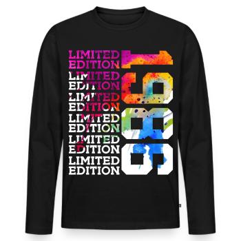 ÉDITION LIMITÉE 1986 40 ANS 40E ANNIVERSAIRE - T-shirt manches longues Premium bio Homme - noir - Devant - Nico (187cm)