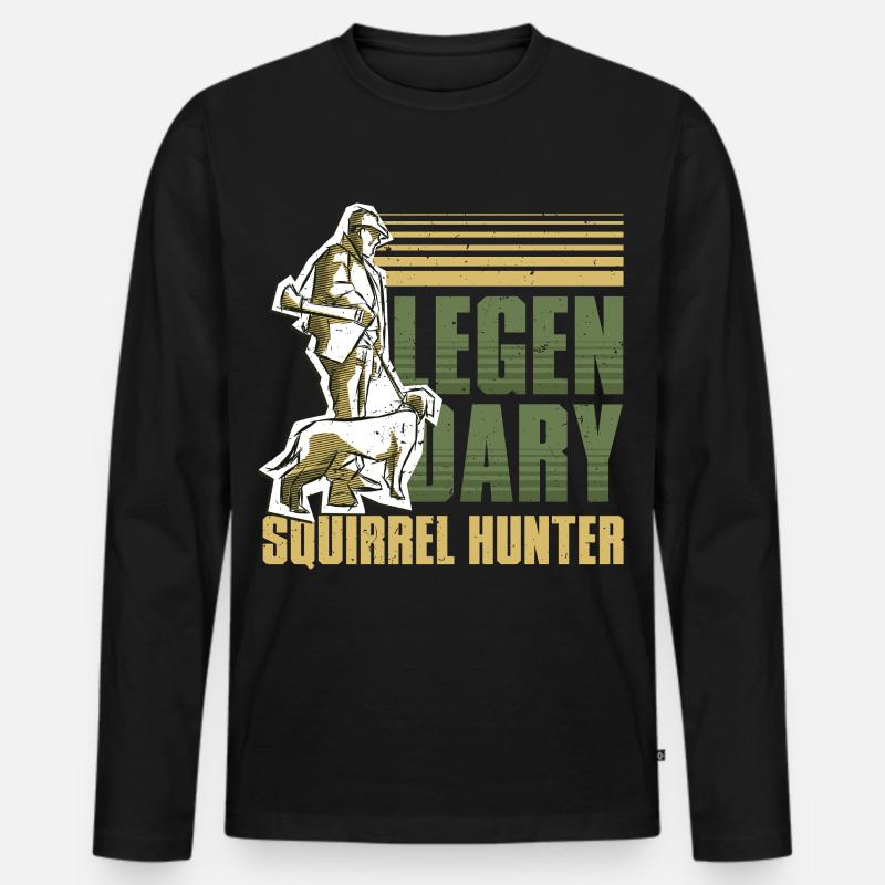 Eichhörnchenjäger Baumratte - Männer Premium Bio Langarmshirt - Schwarz