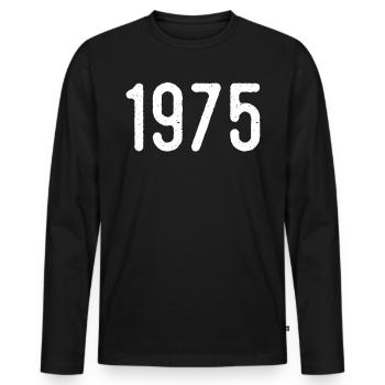 Genial seit 1975 | Geschenk von 1975 - Männer Premium Bio Langarmshirt - Schwarz - Vorne - Nico (187cm)