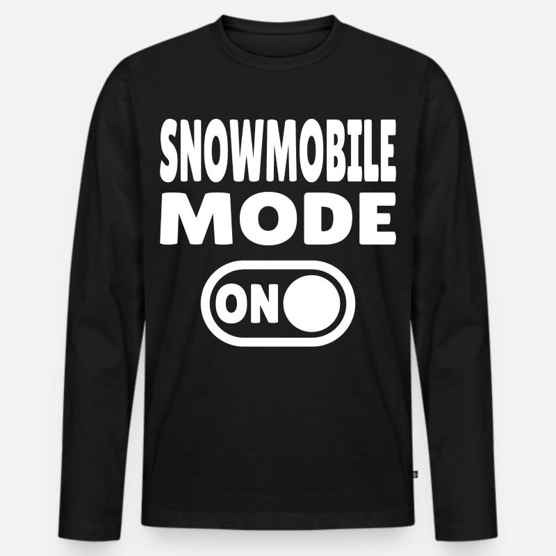 Snowmobile Mode ON - Männer Premium Bio Langarmshirt - Schwarz