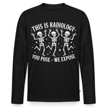 Radiology Skeletons Dance Design - Men's Premium Organic Long Sleeve Shirt - black - Front - Nico (187cm)