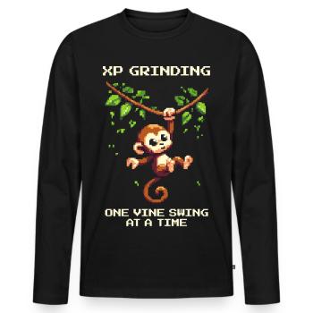 XP-Grind: Liane für Liane | Leveln, Dschungel - Männer Premium Bio Langarmshirt - Schwarz - Vorne - Nico (187cm)