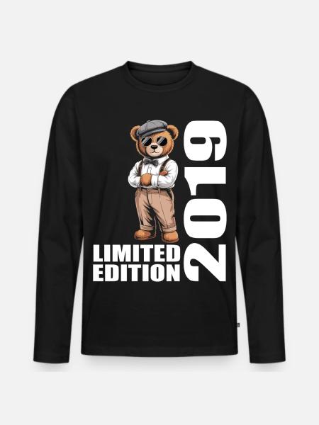 2019 Édition Limitée Ours Anniversaire 2019 - T-shirt manches longues Premium bio Homme - noir