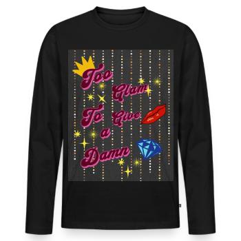 Trop glamour pour donner un sacré design esthétique scintillant - T-shirt manches longues Premium bio Homme - noir - Devant - Nico (187cm)