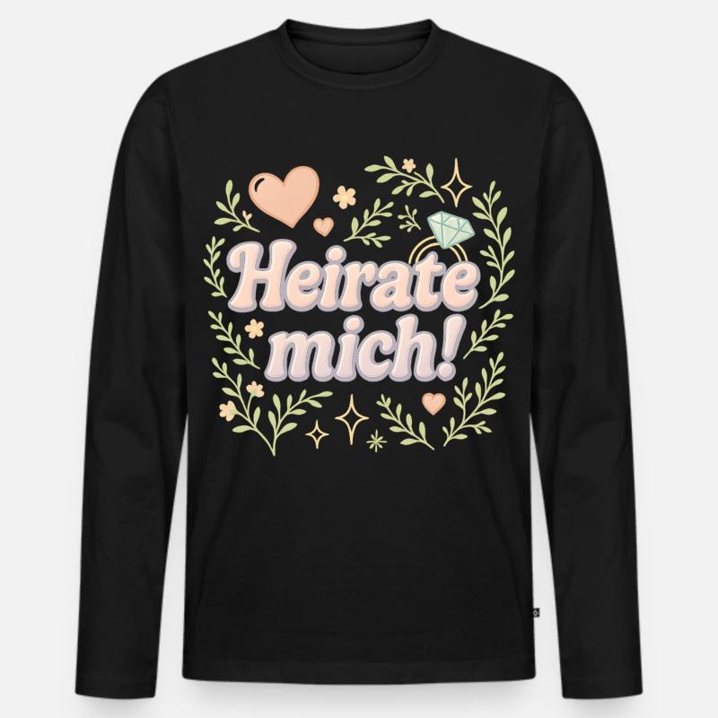 heirate mich / statement design - Männer Premium Bio Langarmshirt - Schwarz