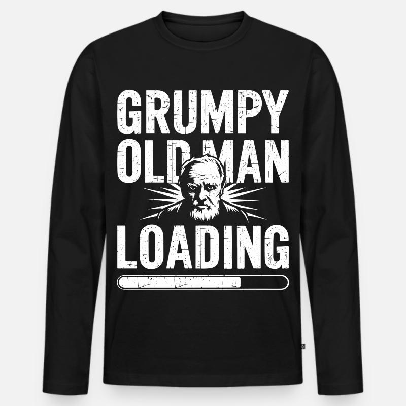 GriesgrämigerAlterMann Ladebalken - Männer Premium Bio Langarmshirt - Schwarz