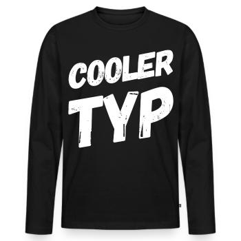 So sieht ein cooler Typ aus - Männer Premium Bio Langarmshirt - Schwarz - Vorne - Nico (187cm)