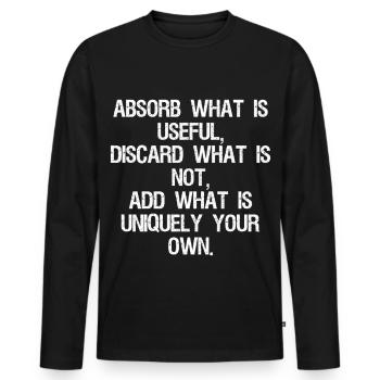 absorber ce qui est utile jeter ce qui n’est pas ajouter w - T-shirt manches longues Premium bio Homme - noir - Devant - Nico (187cm)