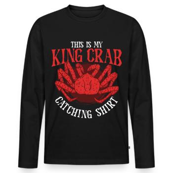 Alaska King Crab - Men's Premium Organic Long Sleeve Shirt - black - Front - Nico (187cm)