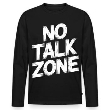 No Talk Zone - Men's Premium Organic Long Sleeve Shirt - black - Front - Nico (187cm)