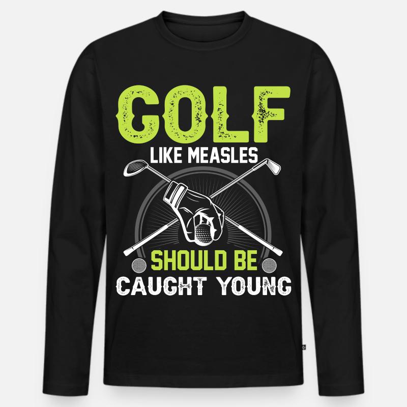 Golf - Männer Premium Bio Langarmshirt - Schwarz