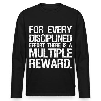 for every disciplined effort there is a multiple - Men's Premium Organic Long Sleeve Shirt - black - Front - Nico (187cm)