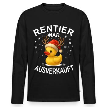 Funny Christmas Shirt Reindeer était épuisé - T-shirt manches longues Premium bio Homme - noir - Devant - Nico (187cm)