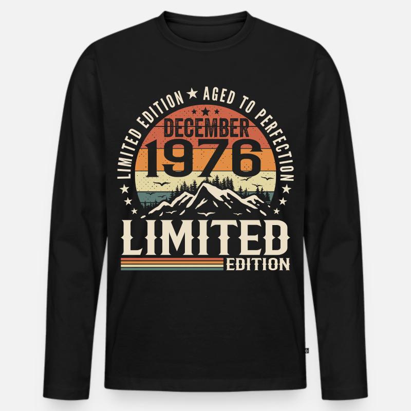 Dezember 1976 - Männer Premium Bio Langarmshirt - Schwarz