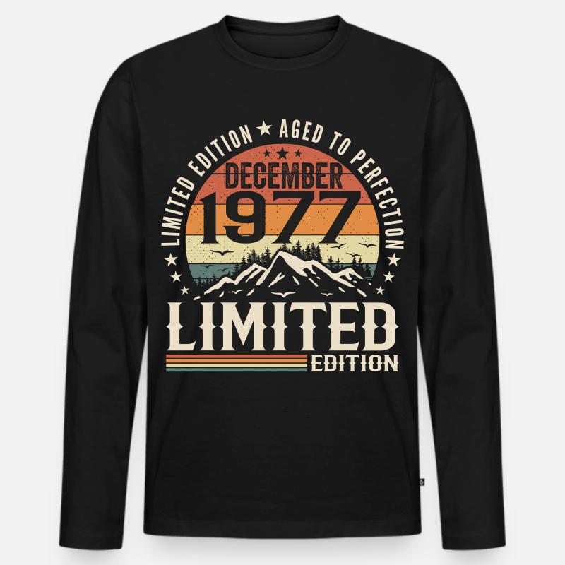 Dezember 1977 - Männer Premium Bio Langarmshirt - Schwarz