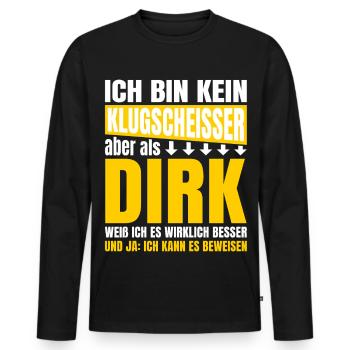Je ne suis pas un petit malin Dirk - T-shirt manches longues Premium bio Homme - noir - Devant - Nico (187cm)