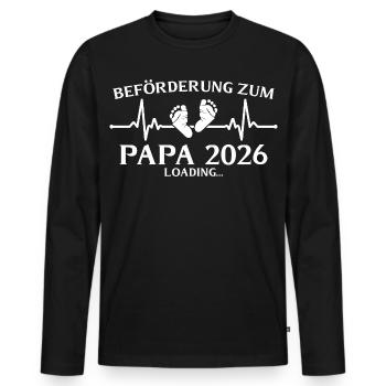 Dad 2026 loading paternity - Men's Premium Organic Long Sleeve Shirt - black - Front - Nico (187cm)