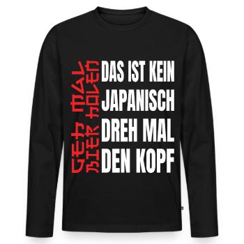 Geh Mal Bier Holen lustige Sprüche - Männer Premium Bio Langarmshirt - Schwarz - Vorne - Nico (187cm)