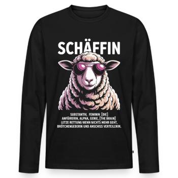 Schäffin Chefin Lustiges Schaf-Motiv - Männer Premium Bio Langarmshirt - Schwarz - Vorne - Nico (187cm)