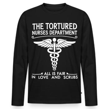 L’appartement de soins tourmenté - Love and Kittel - T-shirt manches longues Premium bio Homme - noir - Devant - Nico (187cm)