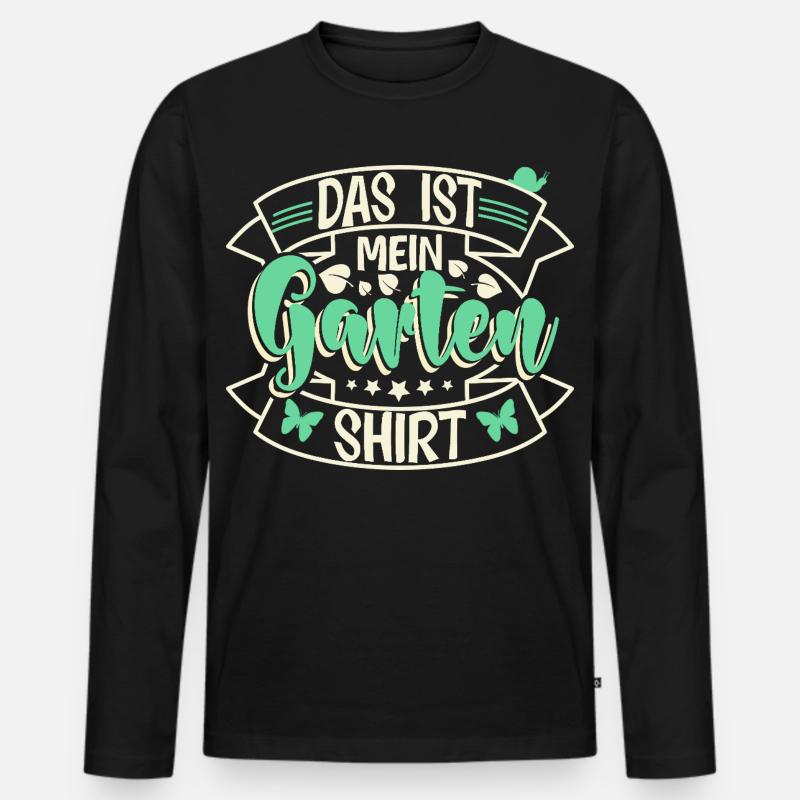 Garten Schrebergarten - Männer Premium Bio Langarmshirt - Schwarz