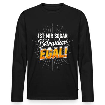 Drunk doesn't matter! Funny beer saying - Men's Premium Organic Long Sleeve Shirt - black - Front - Nico (187cm)