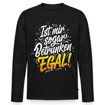 Ivre peu importe dire fête moderne lettrage à la main - T-shirt manches longues Premium bio Homme - noir - Devant - Nico (187cm)