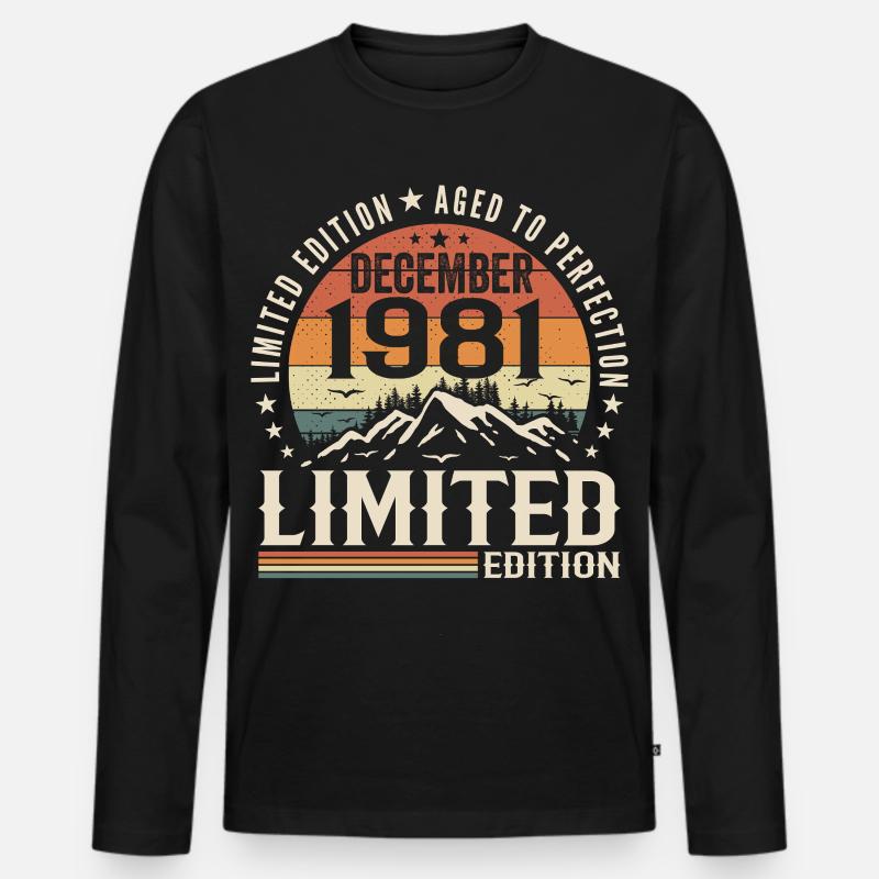 Dezember 1981 - Männer Premium Bio Langarmshirt - Schwarz
