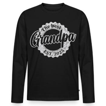 Le meilleur papy depuis 2025 - T-shirt manches longues Premium bio Homme - noir - Devant - Nico (187cm)