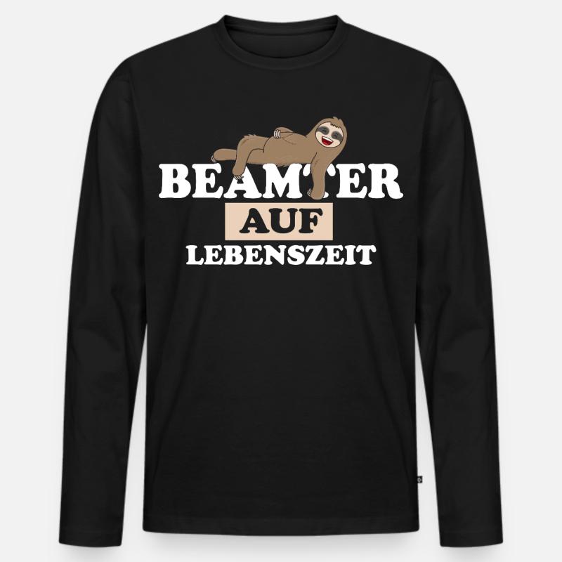 Beamter auf Lebenszeit - Männer Premium Bio Langarmshirt - Schwarz