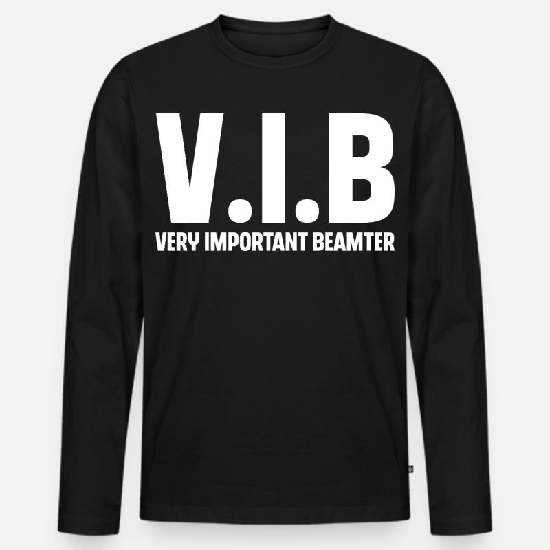 Beamter - Männer Premium Bio Langarmshirt - Schwarz