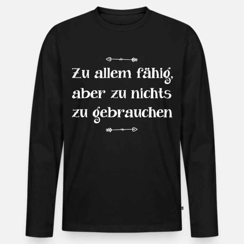 Lustiger Spruch  - Männer Premium Bio Langarmshirt - Schwarz