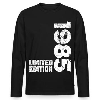 1985 Limited Edition Anniversaire Cadeau Original - T-shirt manches longues Premium bio Homme - noir - Devant - Nico (187cm)