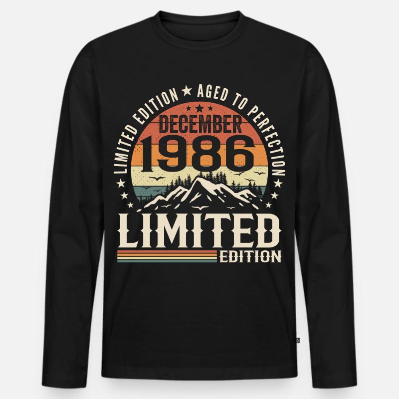 Dezember 1986 - Männer Premium Bio Langarmshirt - Schwarz