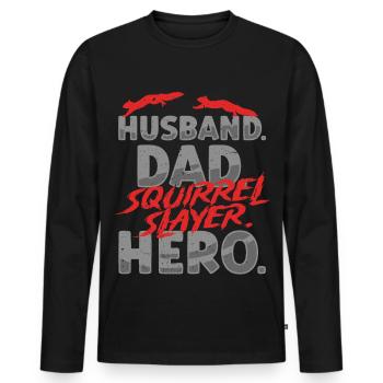 Chasseur d’écureuils Rat arboricole - T-shirt manches longues Premium bio Homme - noir - Devant - Nico (187cm)