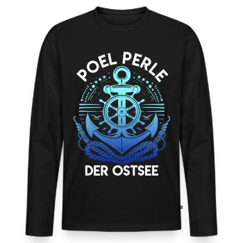 Baltic Sea Holiday POEL PEARL OF THE BALTIC SEA Funny - Men's Premium Organic Long Sleeve Shirt - black - Front - Nico (187cm)