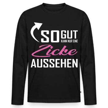 So gut kann nur eine Zicken aussehen - Men's Premium Organic Long Sleeve Shirt - black - Front - Nico (187cm)