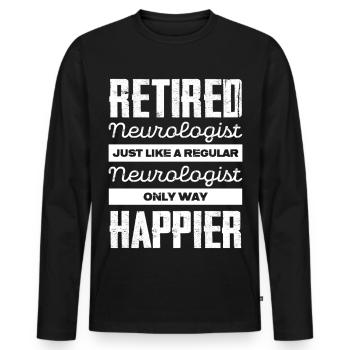 Ruhestand Neurologe: Glücklich statt Gewöhnlich - Männer Premium Bio Langarmshirt - Schwarz - Vorne - Nico (187cm)