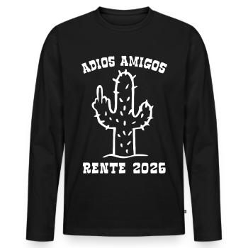 Adios Amigos Rente 2026 - Ruhestand - Pension - Männer Premium Bio Langarmshirt - Schwarz - Vorne - Nico (187cm)