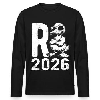 Cartoon Pension 2026 - Retirement - Pension - Men's Premium Organic Long Sleeve Shirt - black - Front - Nico (187cm)