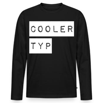 So sieht ein cooler Typ aus - Männer Premium Bio Langarmshirt - Schwarz - Vorne - Nico (187cm)