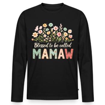 Gesegnet Mamaw genannt zu werden - Men's Premium Organic Long Sleeve Shirt - black - Front - Nico (187cm)