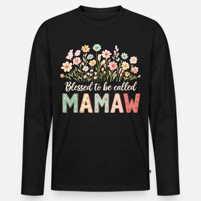 Gesegnet Mamaw genannt zu werden - Männer Premium Bio Langarmshirt - Schwarz