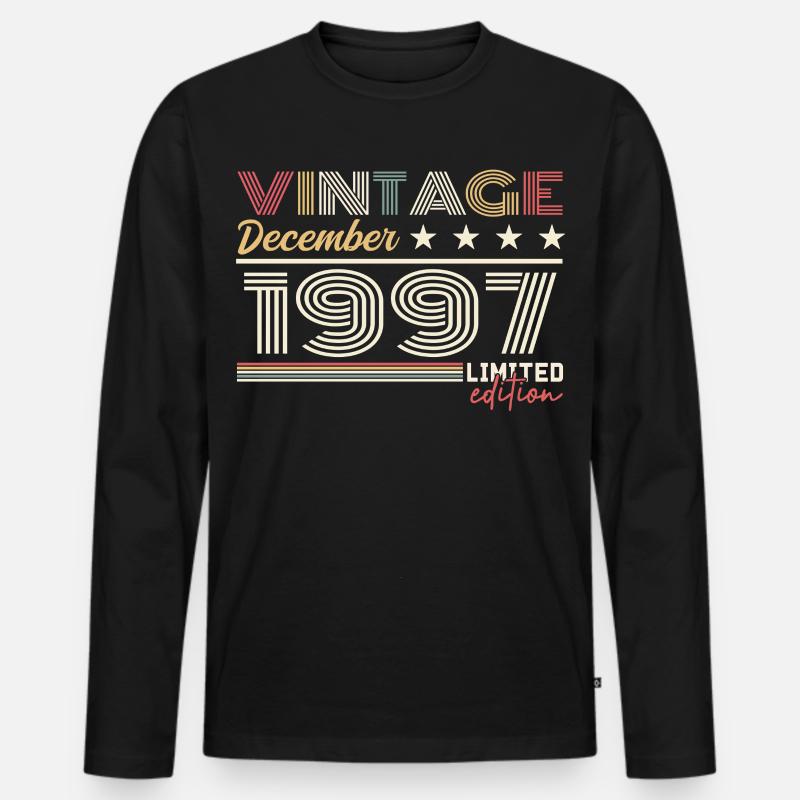 Geschenk Dezember 1997 - Männer Premium Bio Langarmshirt - Schwarz