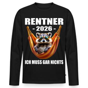 Retraités 2026 - T-shirt manches longues Premium bio Homme - noir - Devant - Nico (187cm)