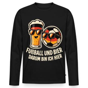Football and Beer Germany Fan - Men's Premium Organic Long Sleeve Shirt - black - Front - Nico (187cm)