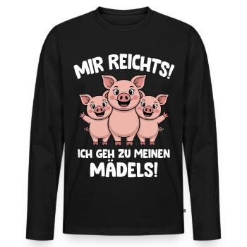 Farmer I've had enough, I'm going to my girls - Men's Premium Organic Long Sleeve Shirt - black - Front - Nico (187cm)